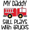 Firefighter Daddy Plays With Trucks