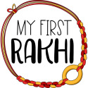 My 1st Rakhi Bracelet, Raksha Bandhan Red and Gold Bracelet